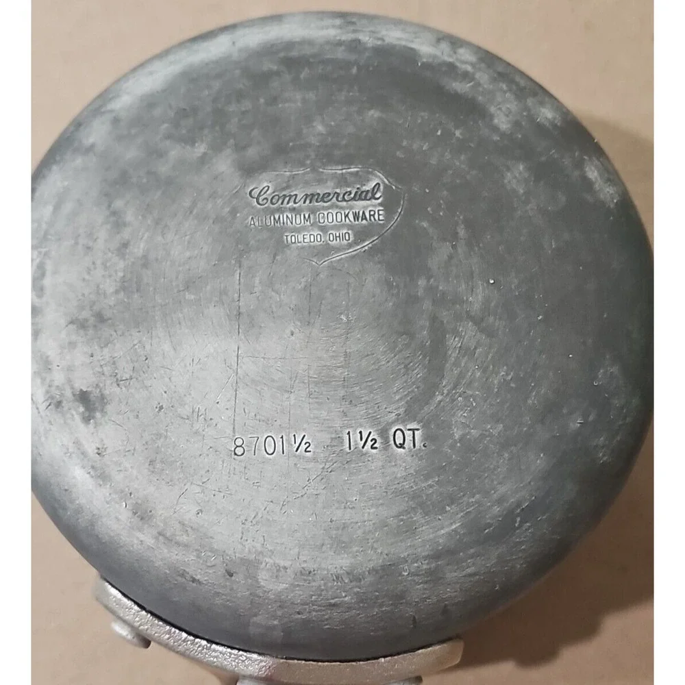 Vtg NSF Commercial Cookware Anodized Aluminum 1 1/2 Qt Pot 305 8701 1/2 w/Lid